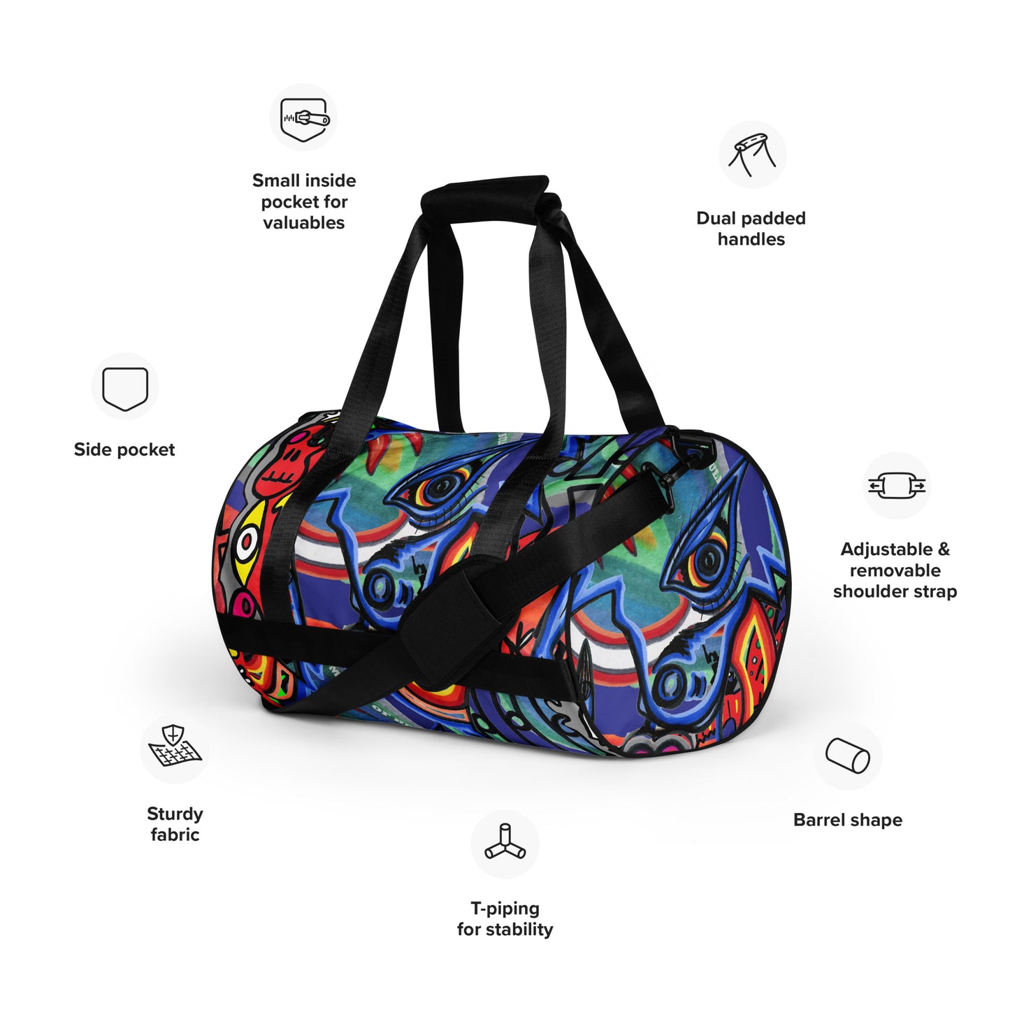 Gone fishing All-over print gym bag