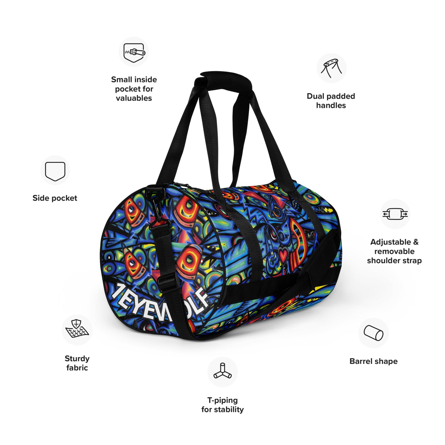 Gone Fishing All-over print gym bag