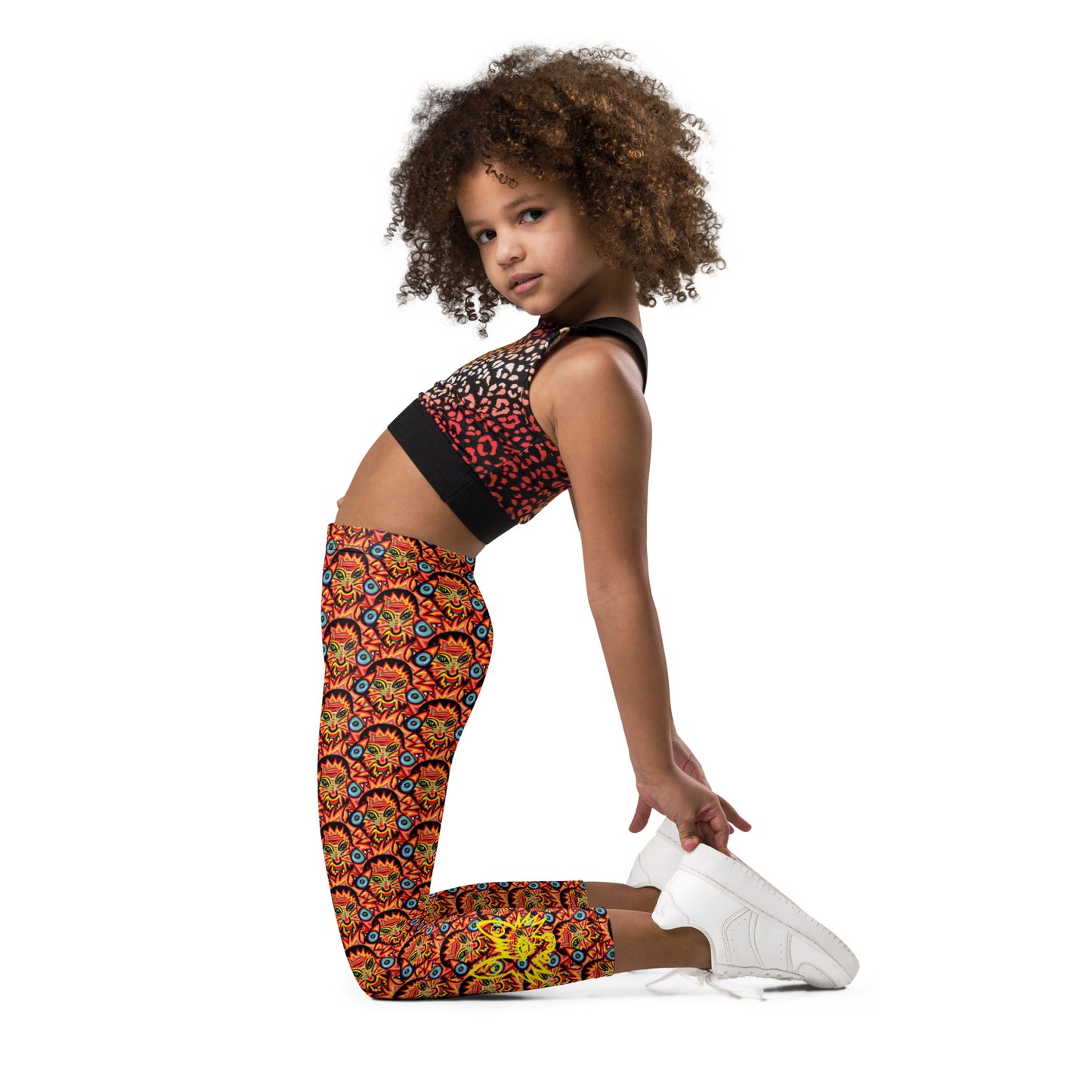 Mini wolf in a tiger suit Kid's Leggings