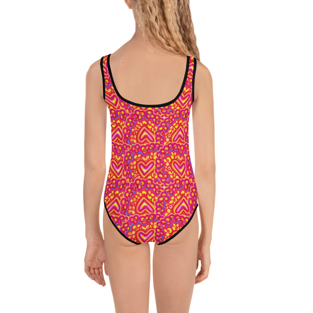 70's Love All-Over Print Kids Swimsuit