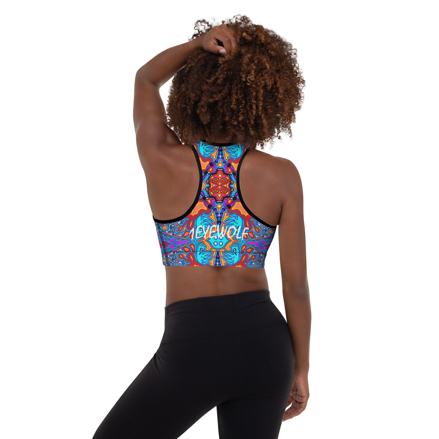 Blue surfer Padded Sports Bra