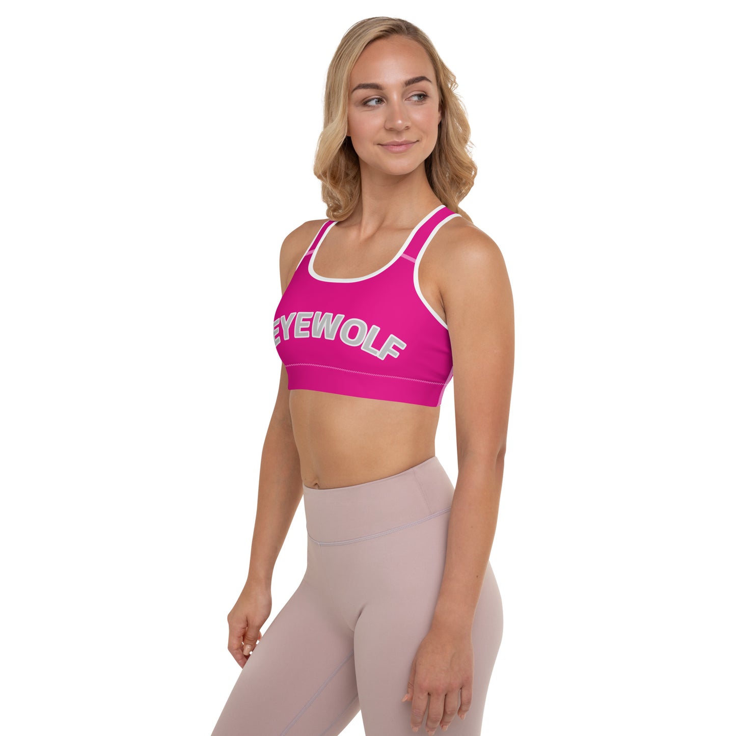 Pink logo Padded Sports Bra