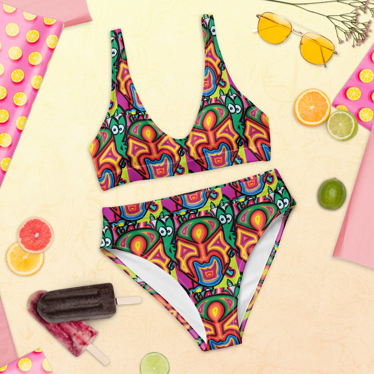 Inca 2 design Recycled high-waisted bikini