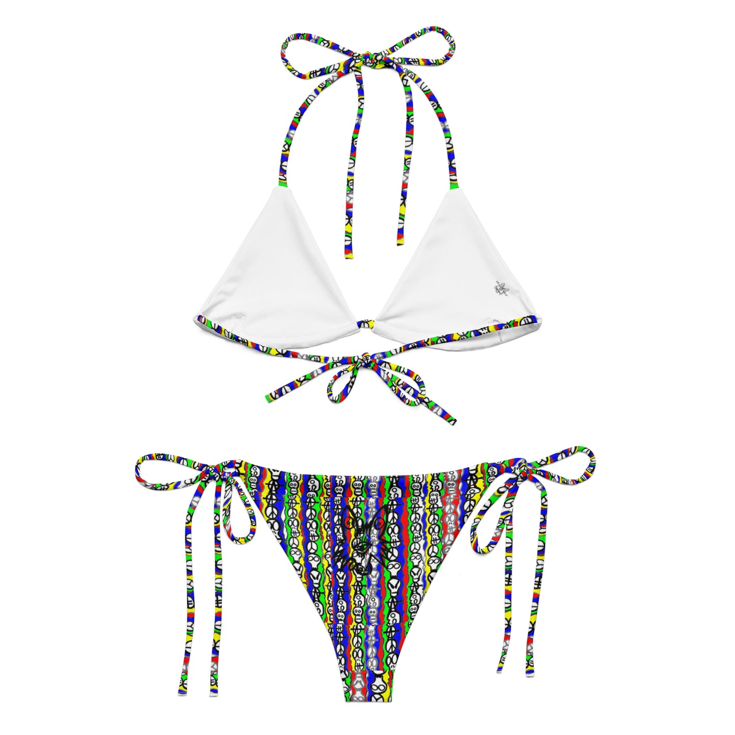 Skulls All-over print recycled string bikini