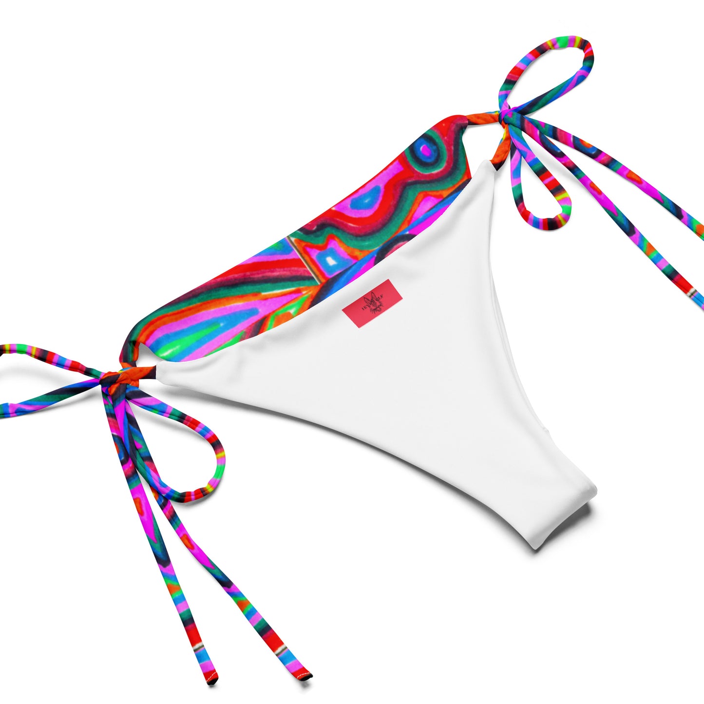 Retro Colour All-over print recycled string bikini