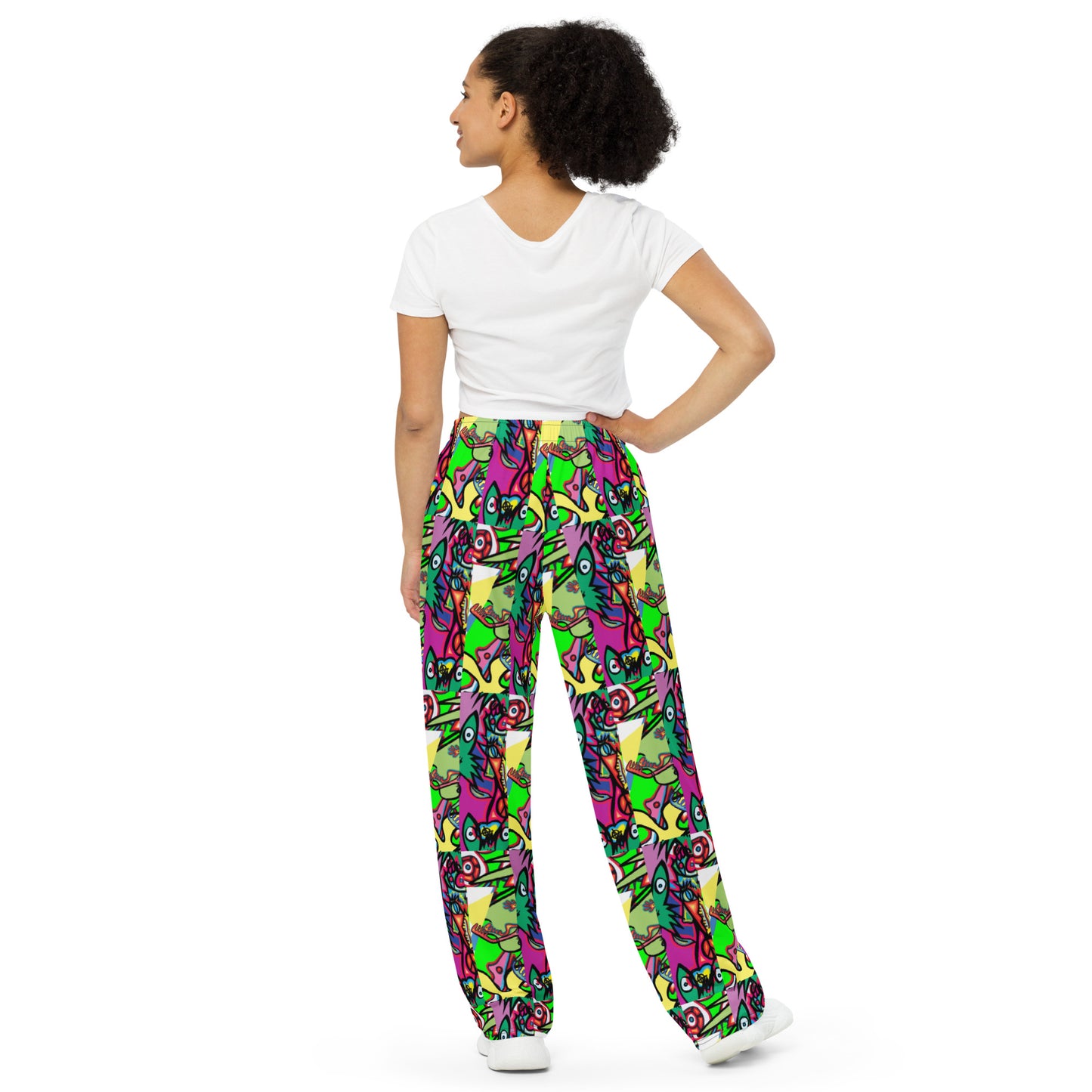 Paint All-over print unisex wide-leg pants