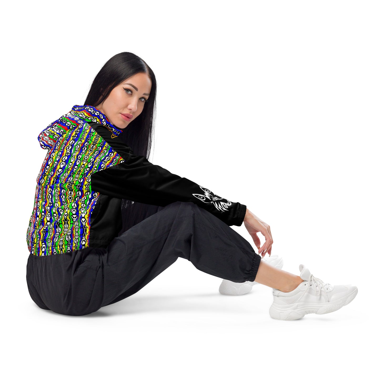 Black to revolution Women’s cropped windbreaker