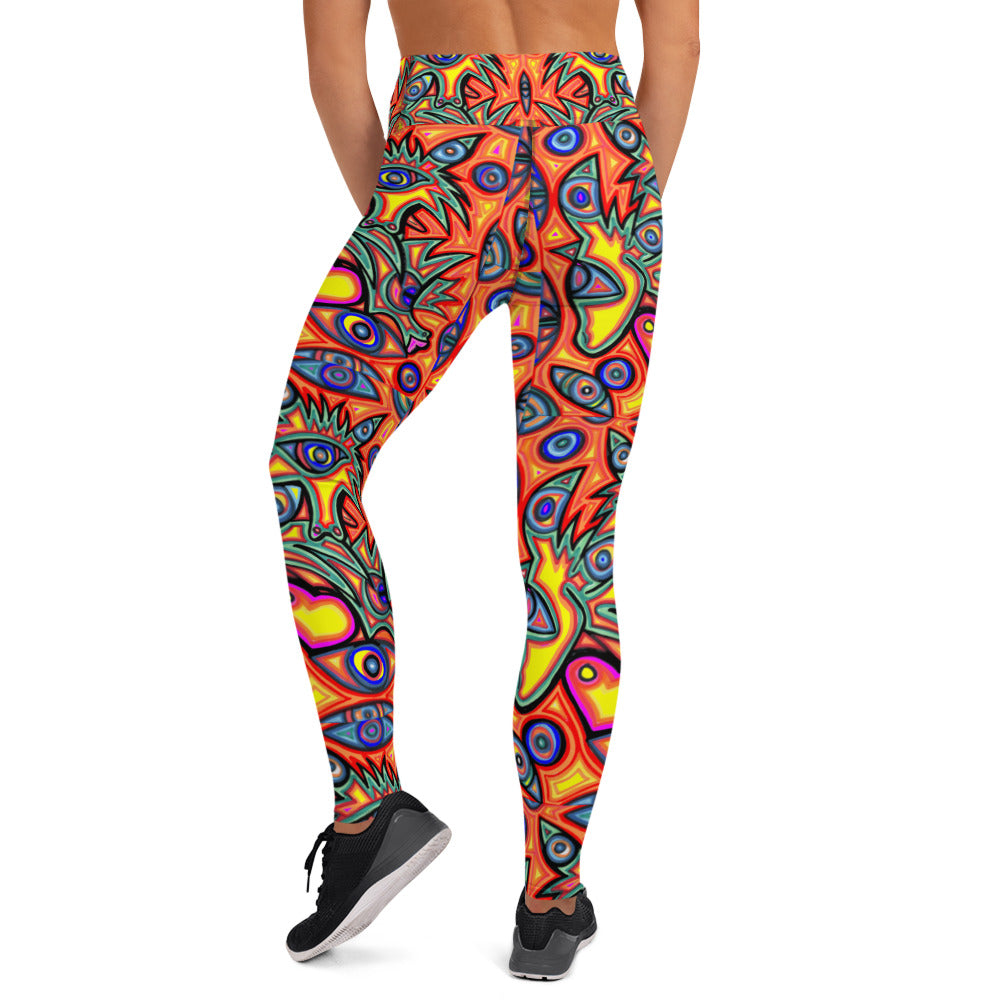 Multi wolf Yoga Leggings