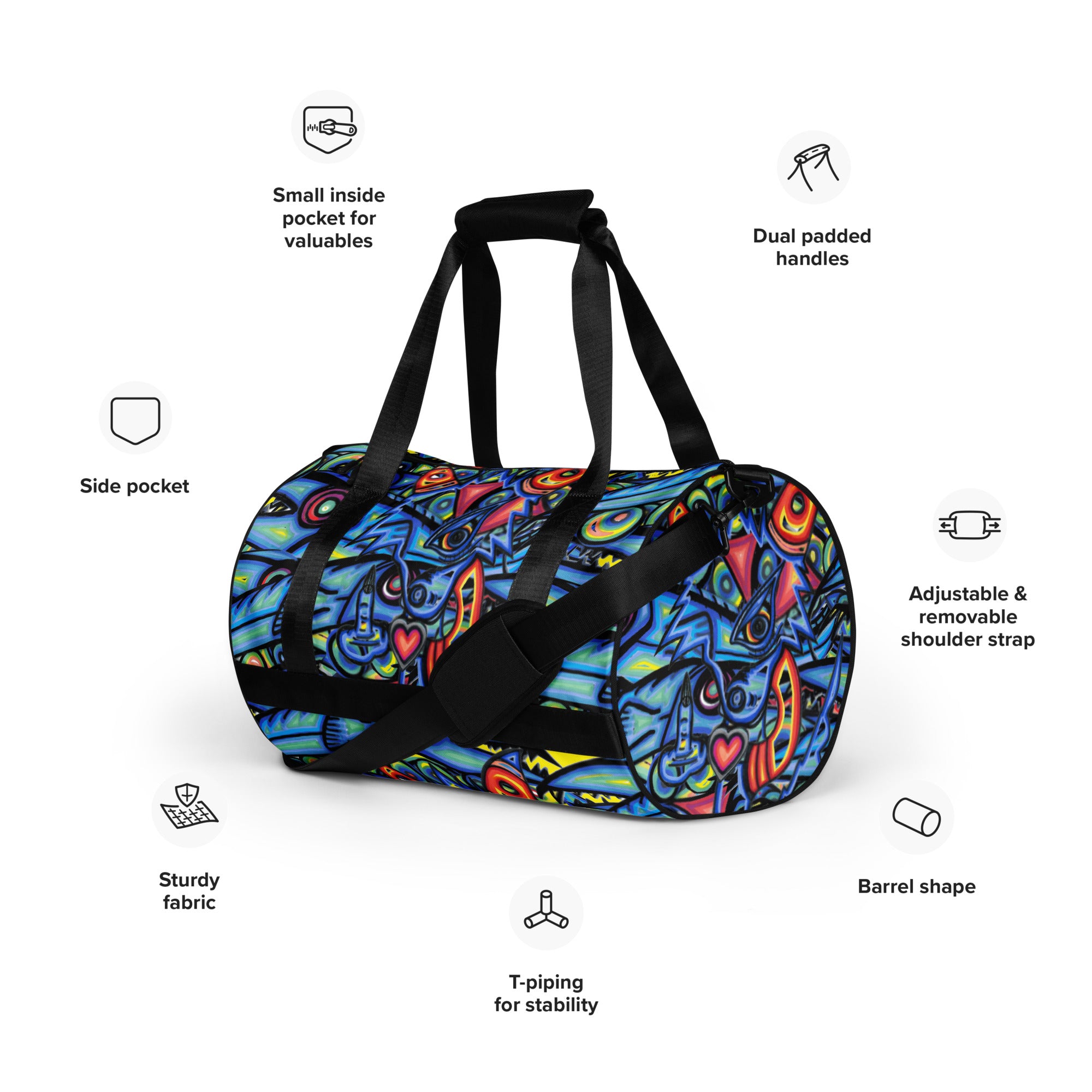 Gone Fishing All-over print gym bag