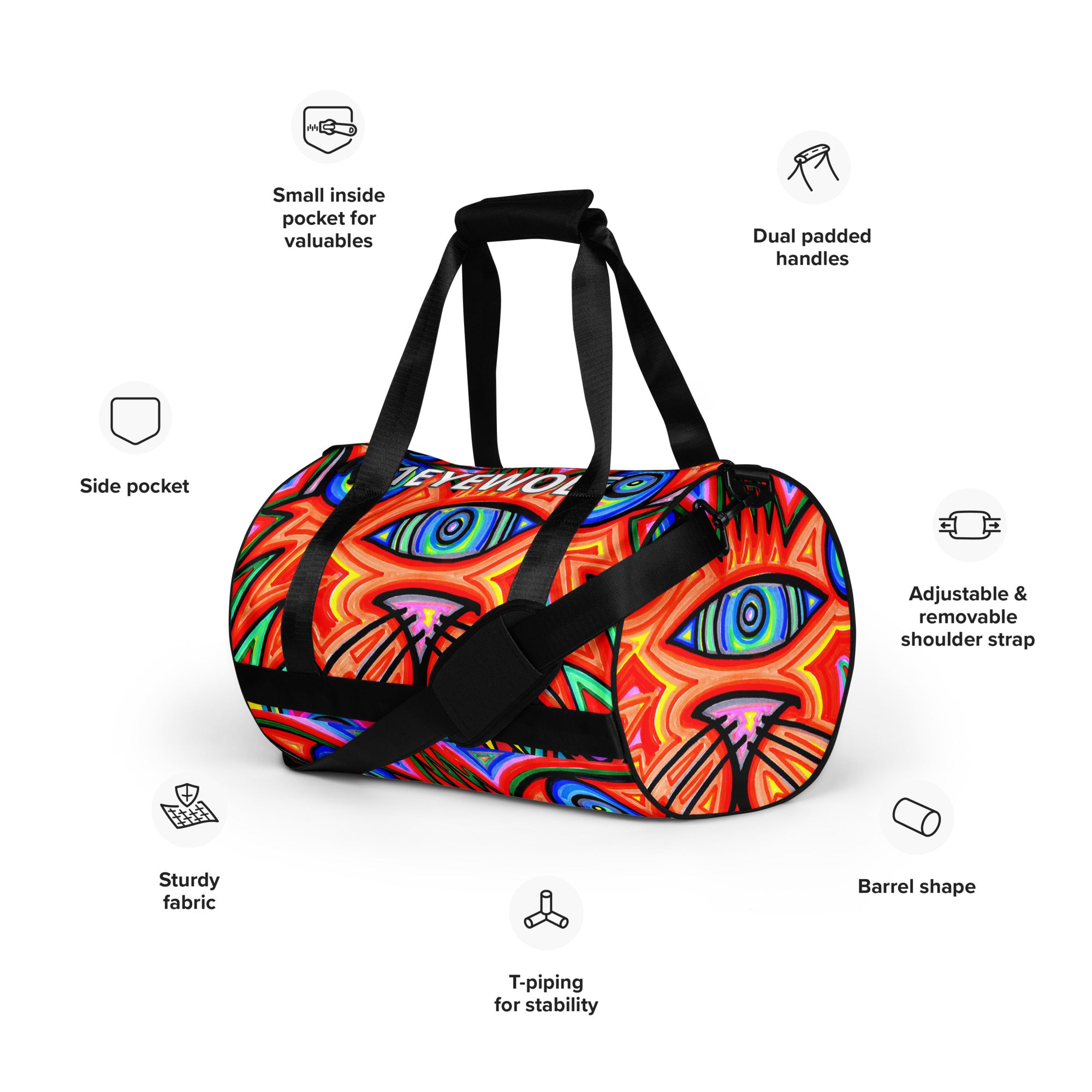 Whats up kitty All-over print gym bag
