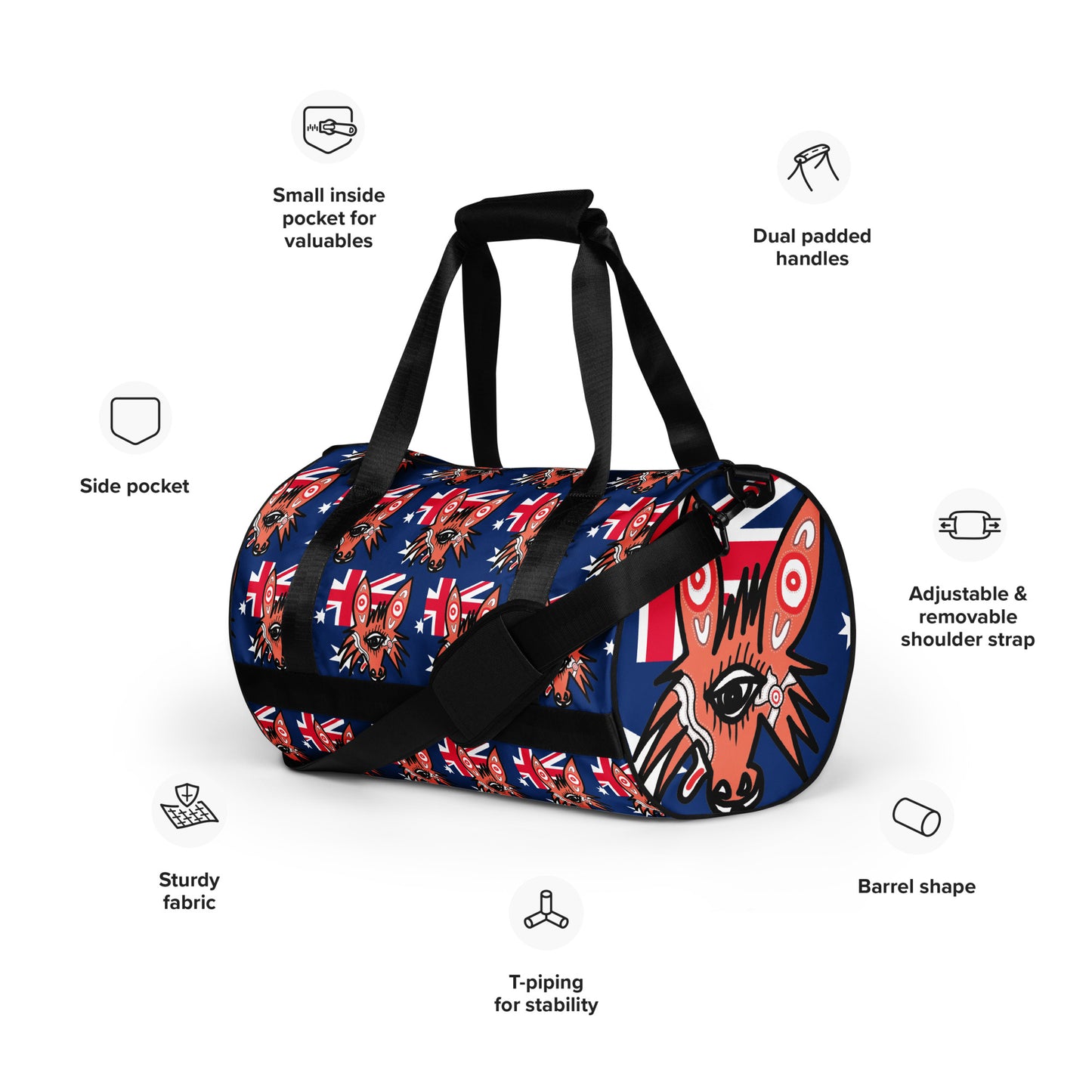 Australian Wolf All-over print gym bag