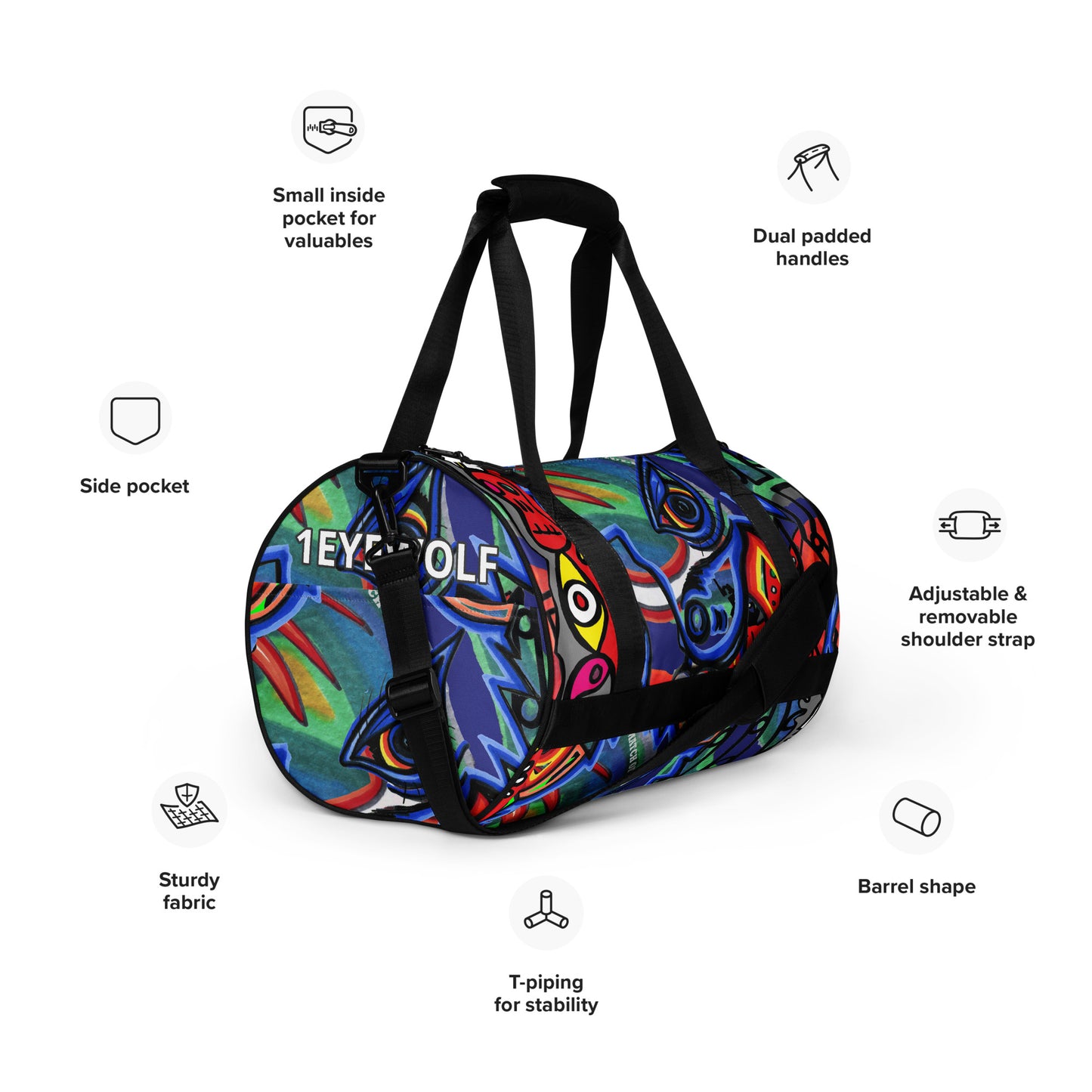 Gone fishing All-over print gym bag