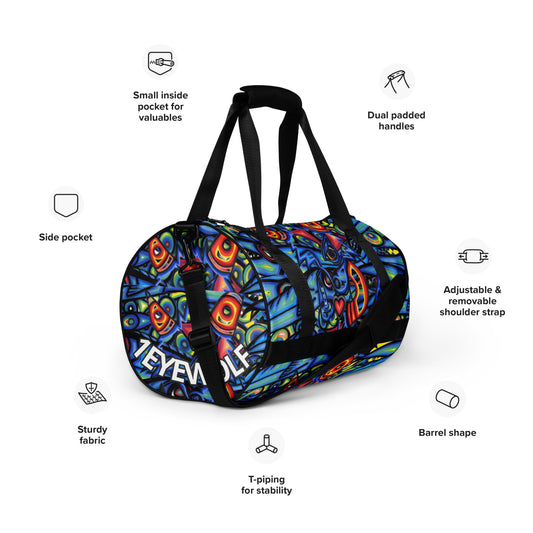 Gone Fishing All-over print gym bag