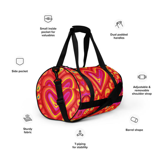 Groovy Love All-over print gym bag