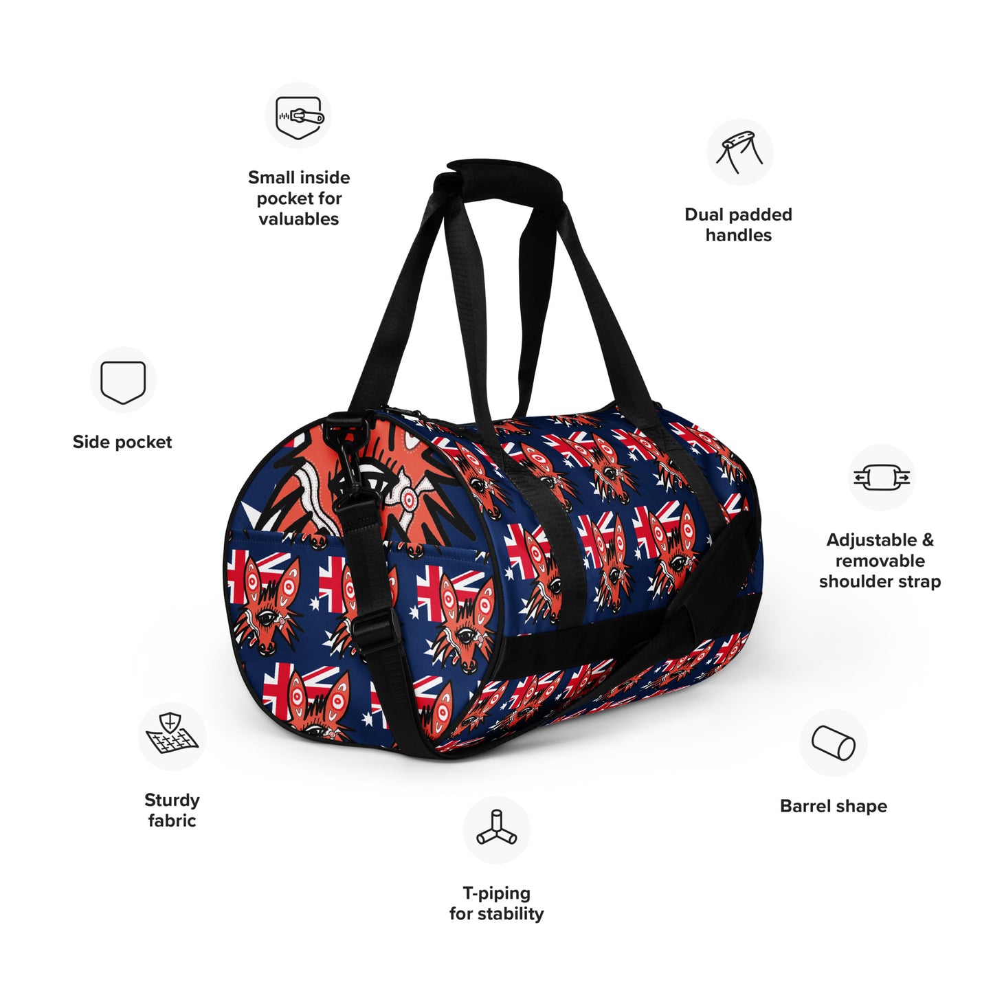 Australian Wolf All-over print gym bag