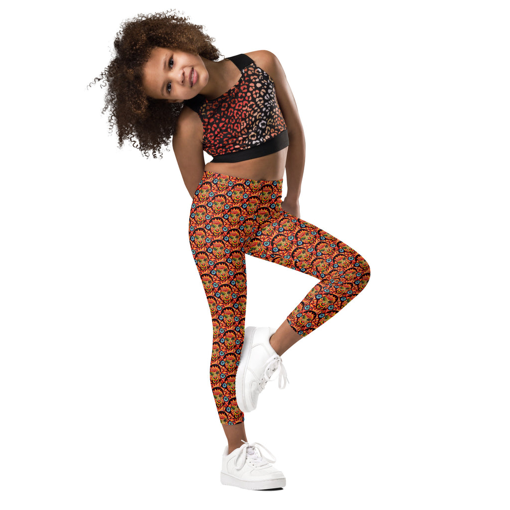 Mini wolf in a tiger suit Kid's Leggings