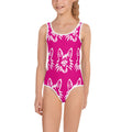Basic Pink All-Over Print Kids Swimsuit