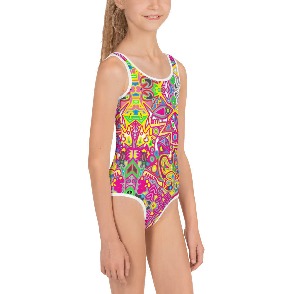 Brilliant Brights All-Over Print Kids Swimsuit