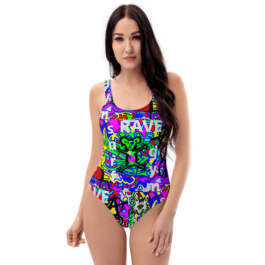 Surf/rave One-Piece Swimsuit