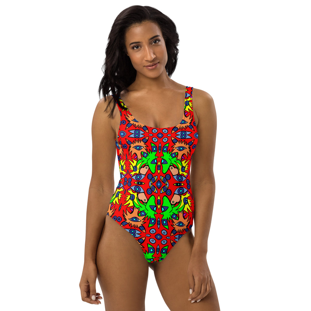2024 red One-Piece Swimsuit