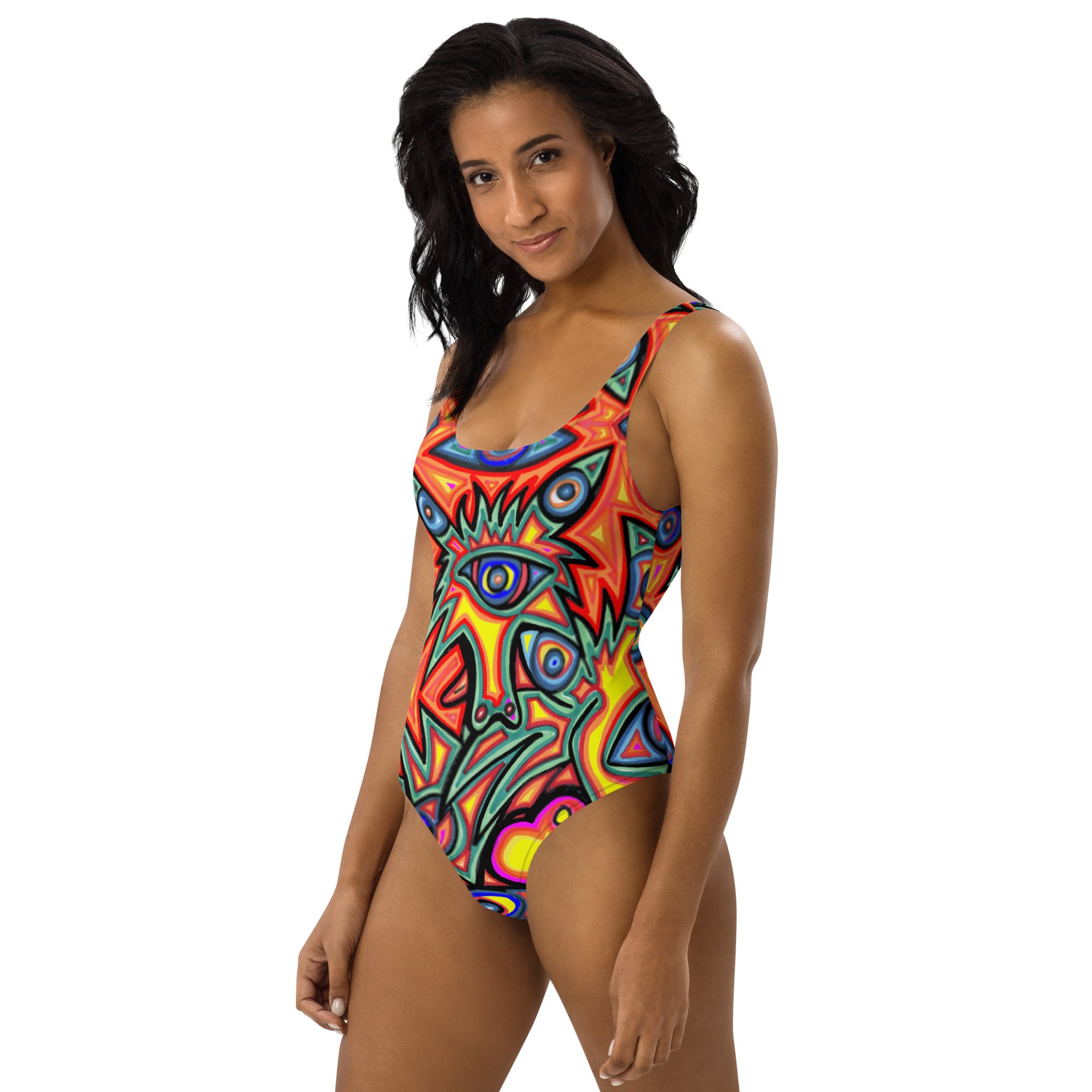 Multi wolf One-Piece Swimsuit