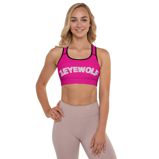 Pink logo Padded Sports Bra