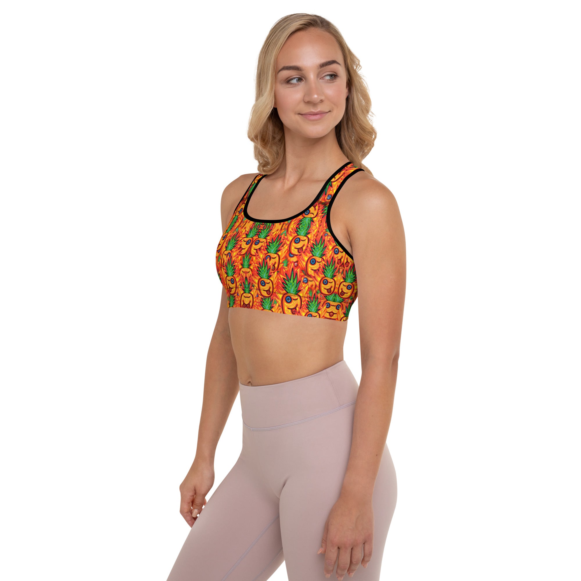 Pineapple crush Padded Sports Bra