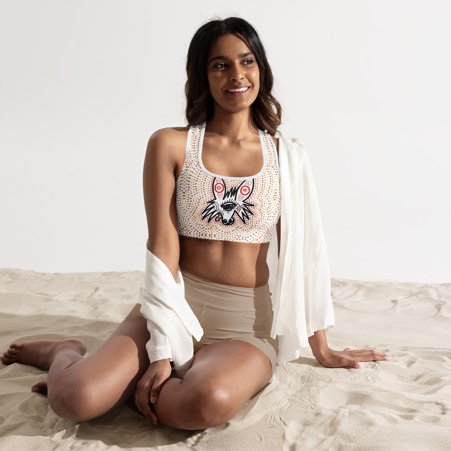 Indigenous design Padded Sports Bra