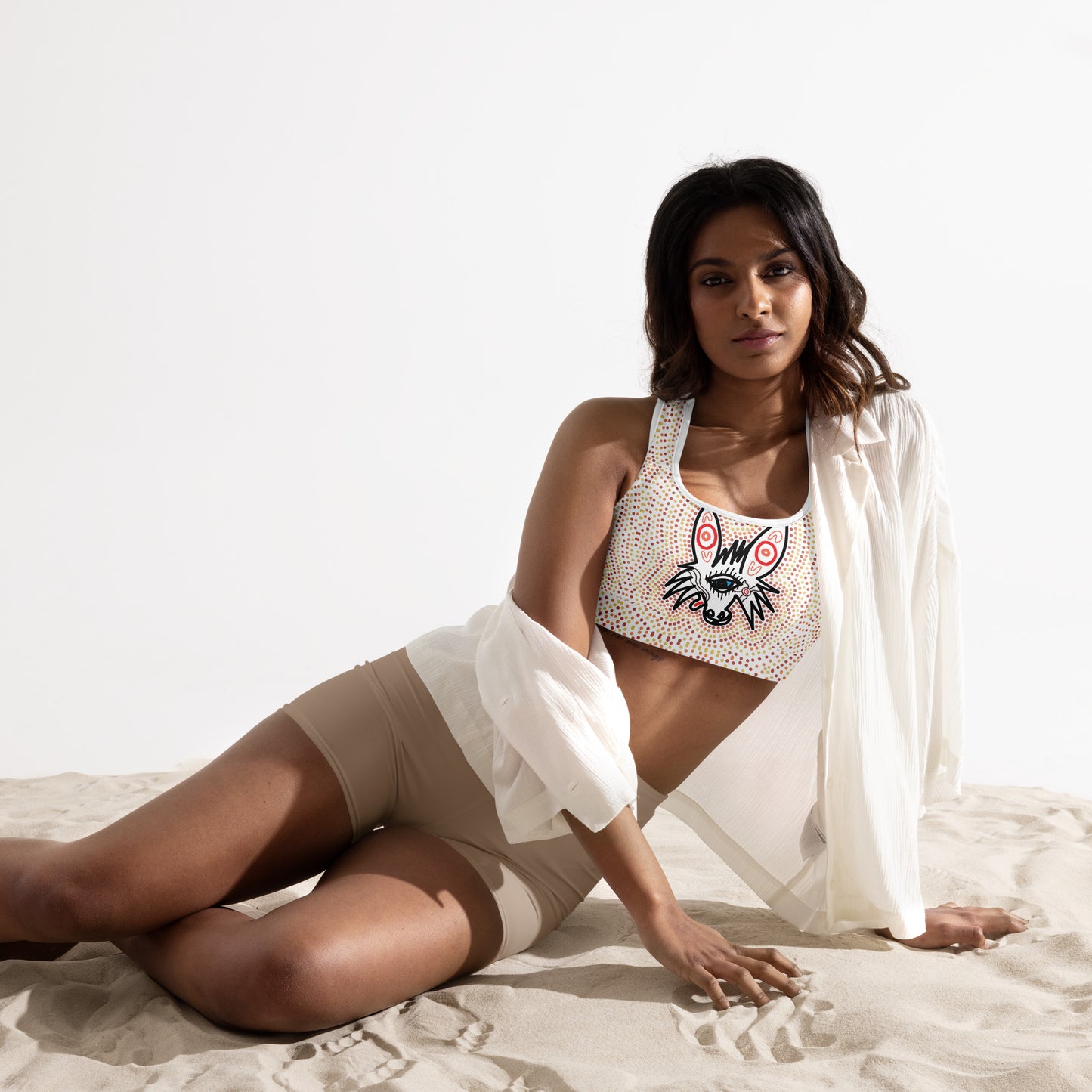 Indigenous design Padded Sports Bra
