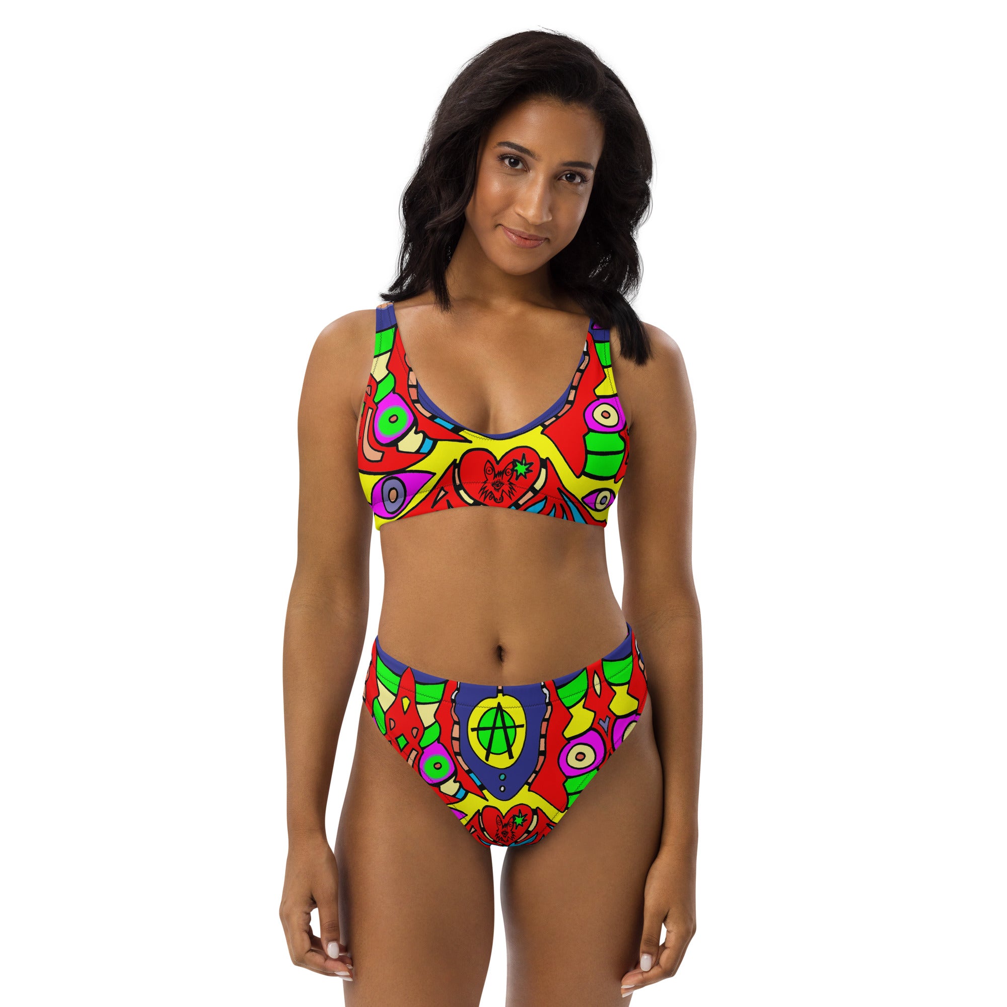 Multi mix Recycled high-waisted bikini