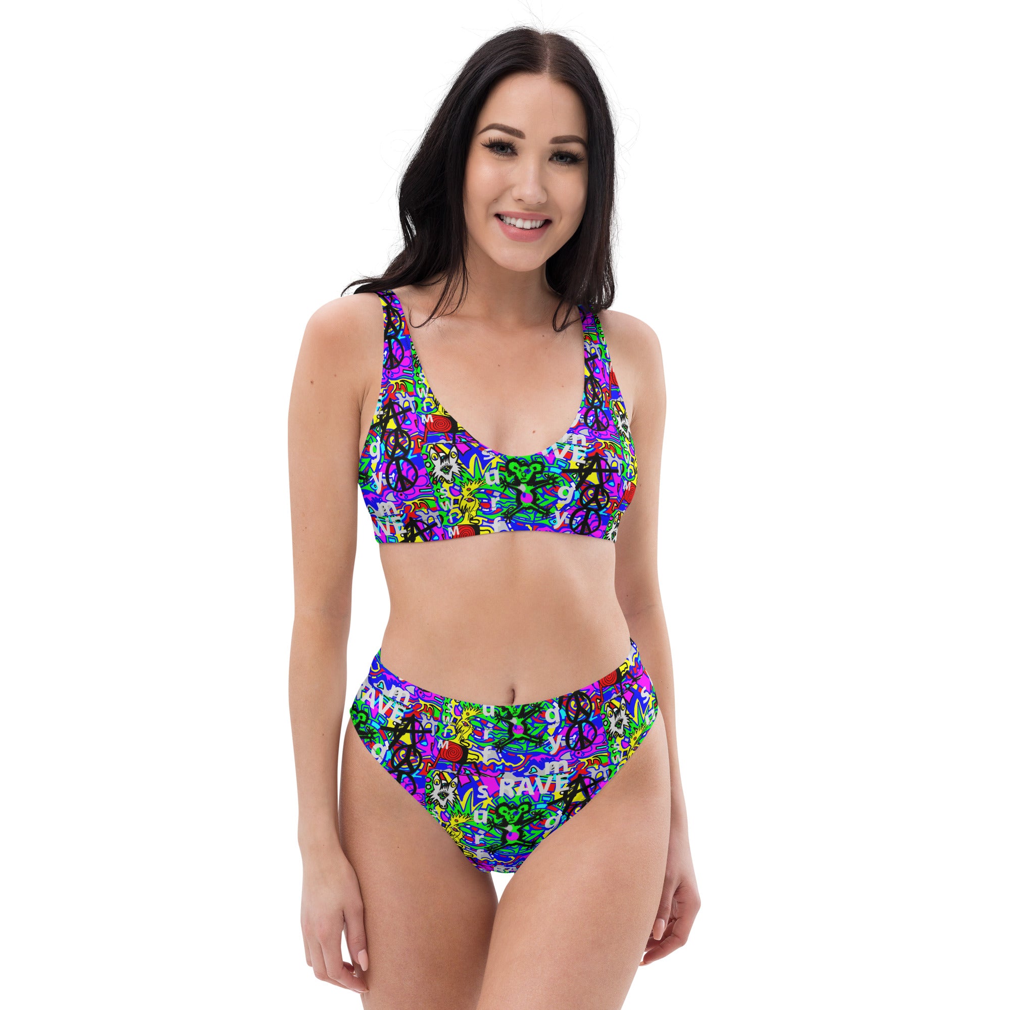 Surf /Rave Recycled high-waisted bikini