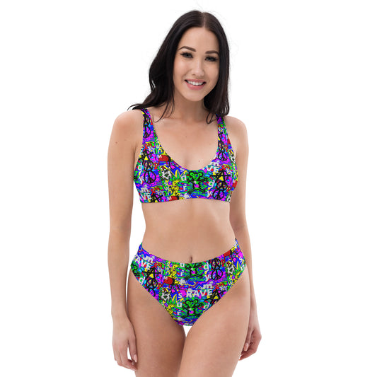 Surf /Rave Recycled high-waisted bikini