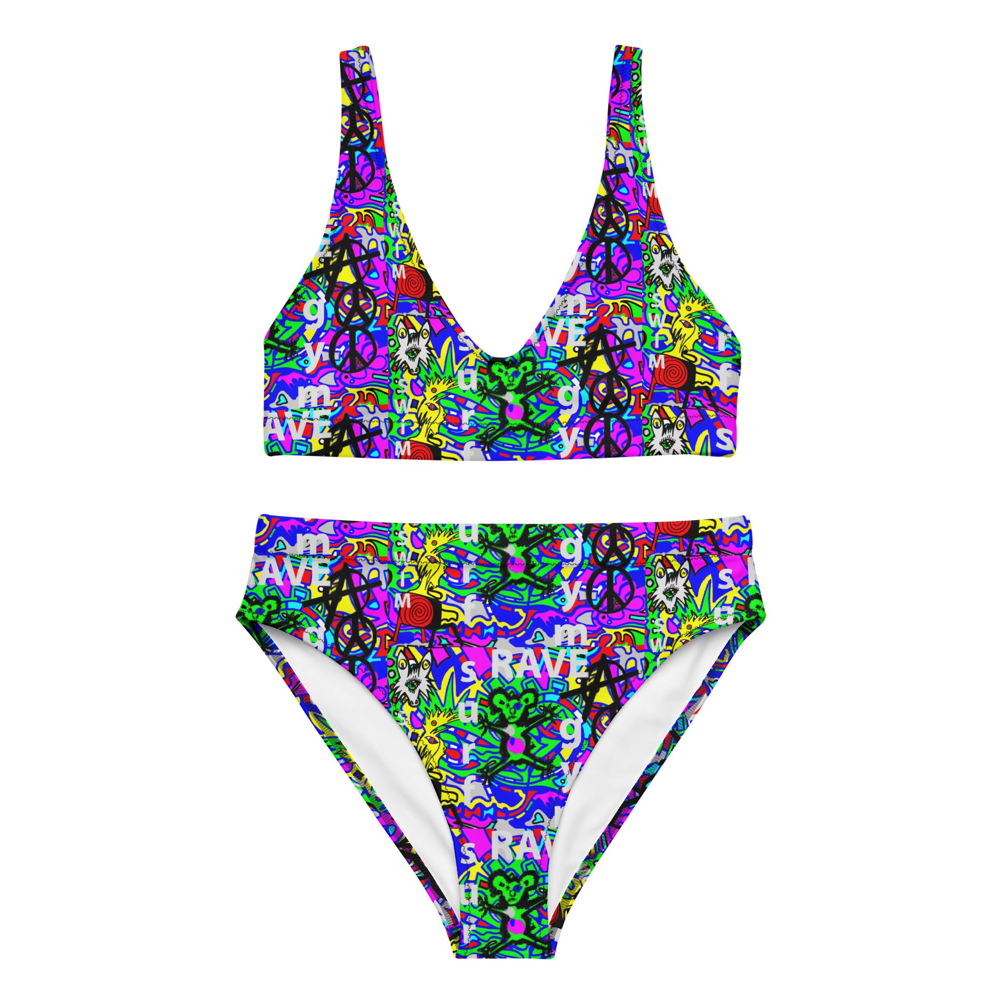 Surf /Rave Recycled high-waisted bikini