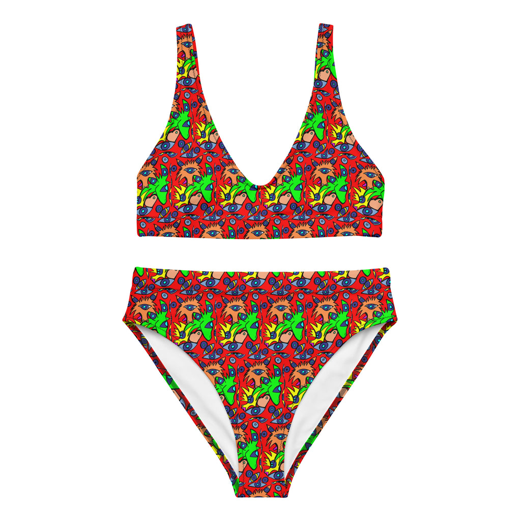 2024 RED Recycled high-waisted bikini