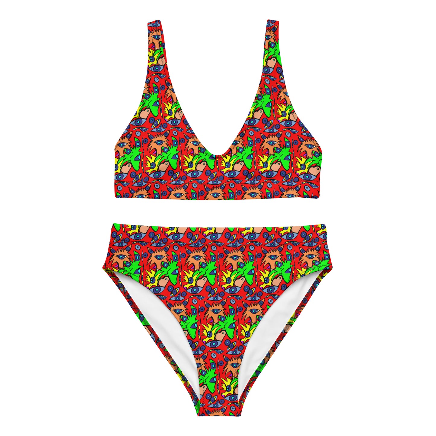 2024 RED Recycled high-waisted bikini
