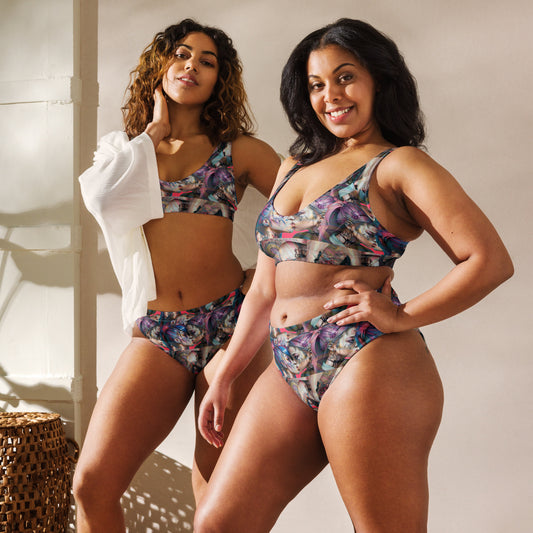 Recycled high-waisted bikini girls x 2