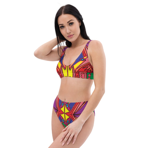 2024 New bright Recycled high-waisted bikini