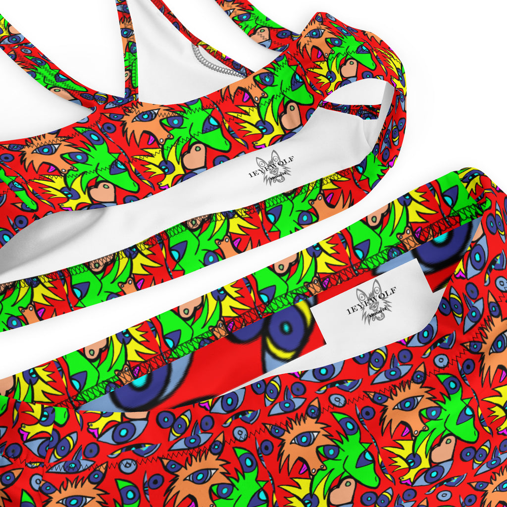 2024 RED Recycled high-waisted bikini