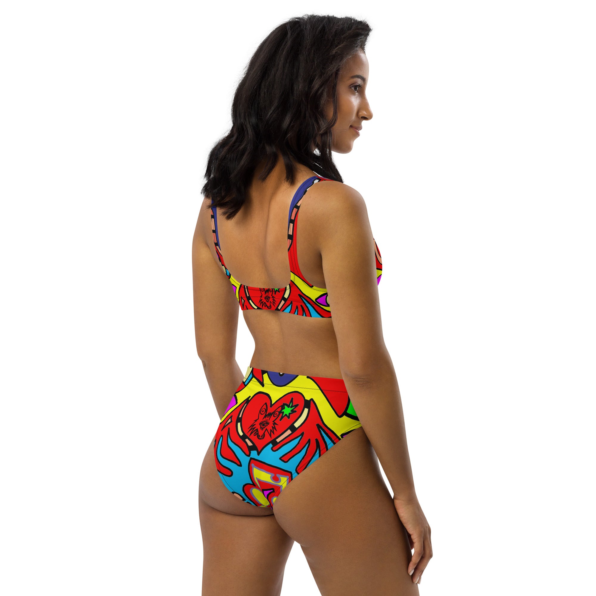 Multi mix Recycled high-waisted bikini