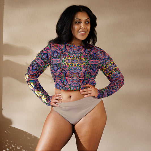 Recycled long-sleeve crop top