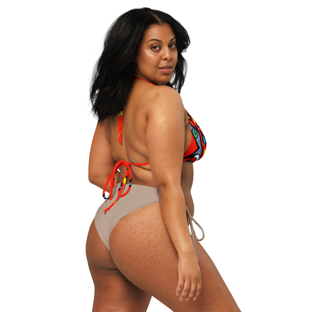 Screaming recycled string bikini top