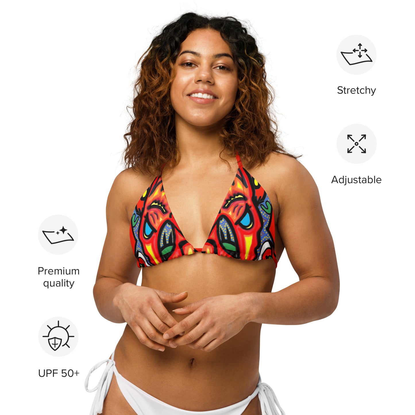Screaming recycled string bikini top