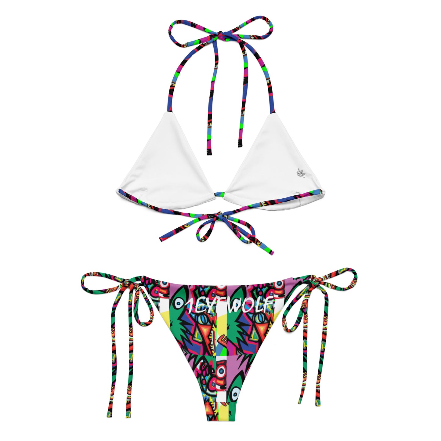 Blended cartoon All-over print recycled string bikini