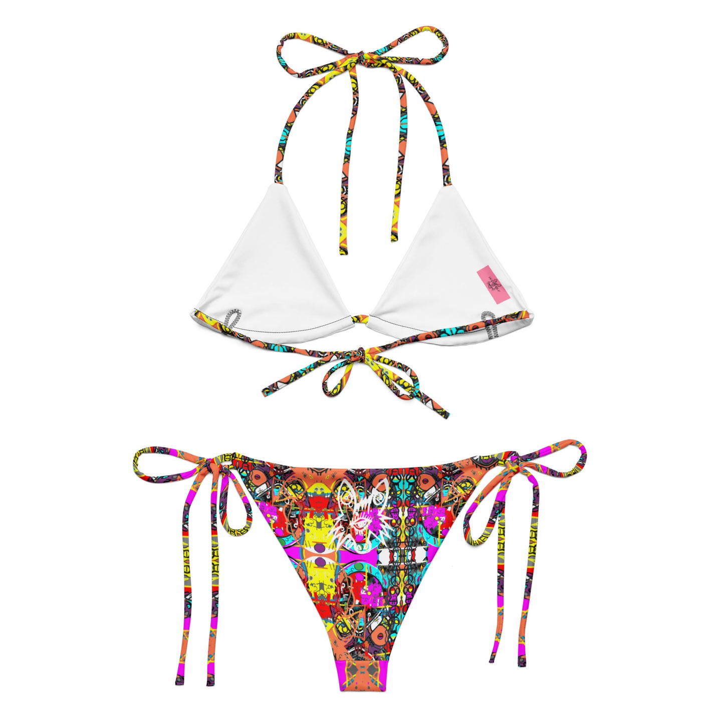 80s All-over print recycled string bikini