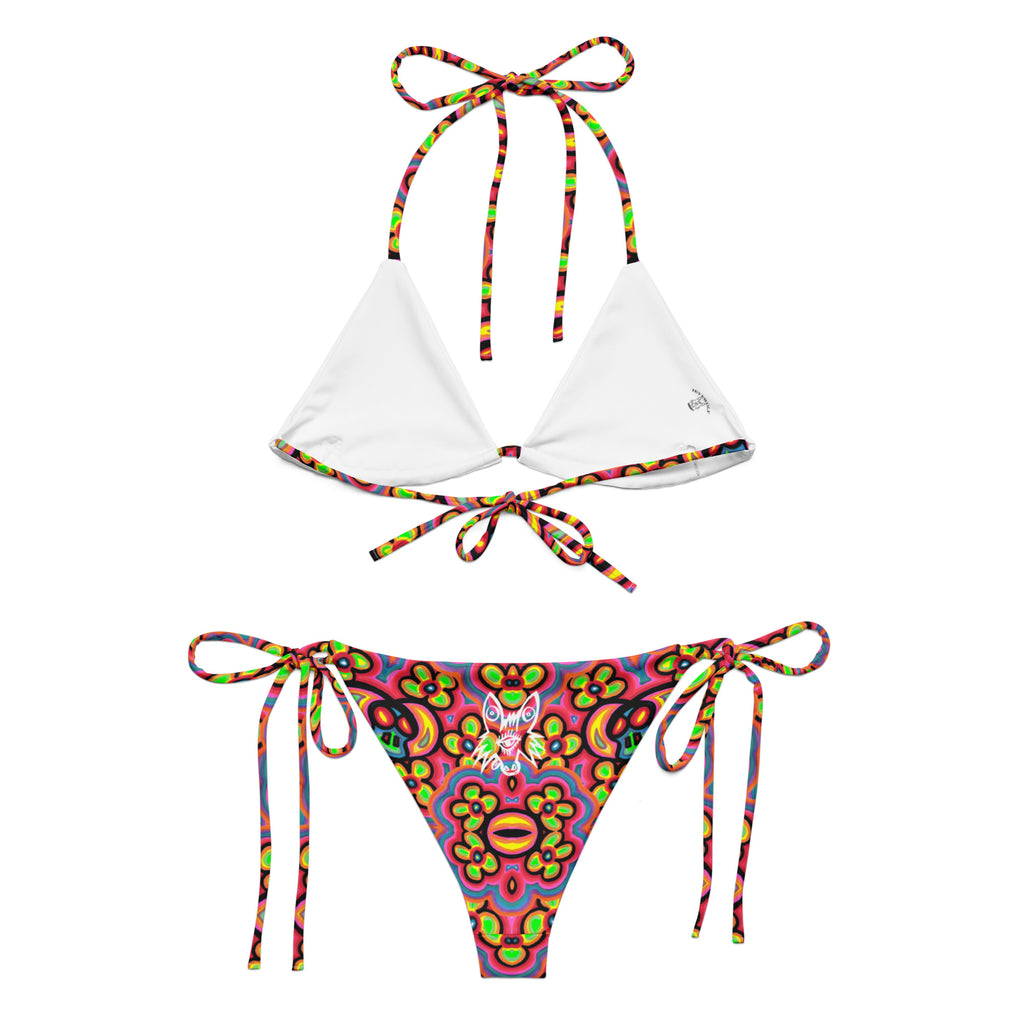 Flower skull All-over print recycled string bikini