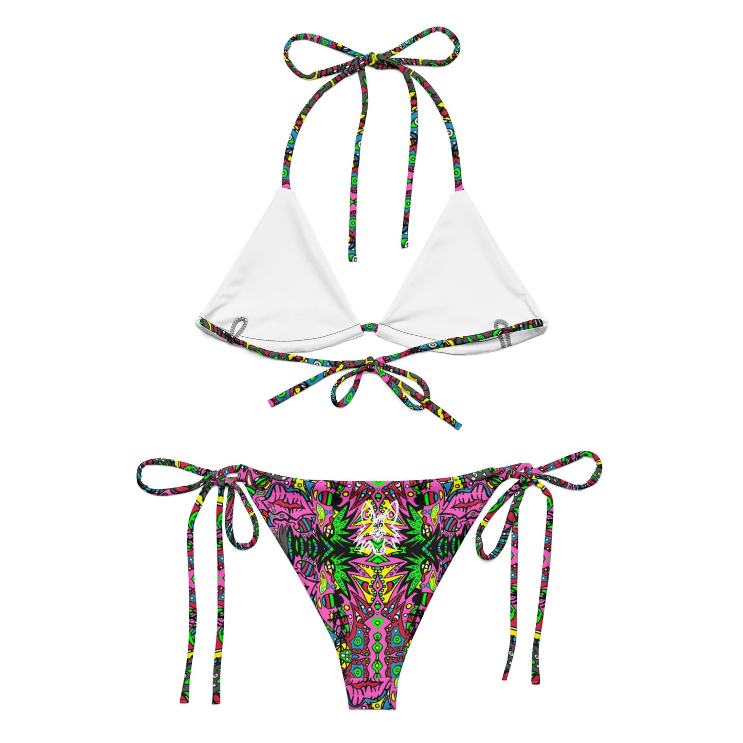 DEMUNGA All-over print recycled string bikini
