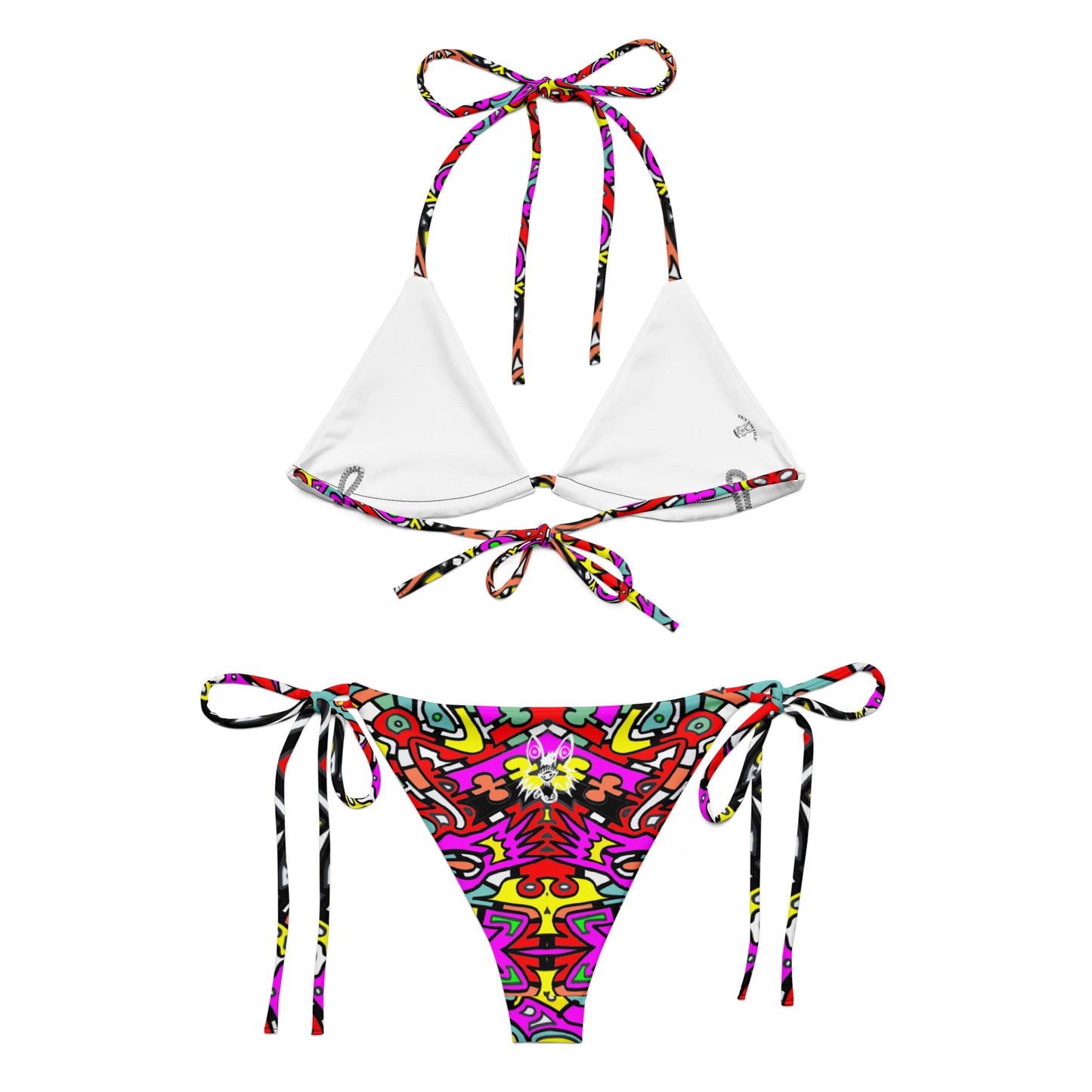 Retro 1 All-over print recycled string bikini
