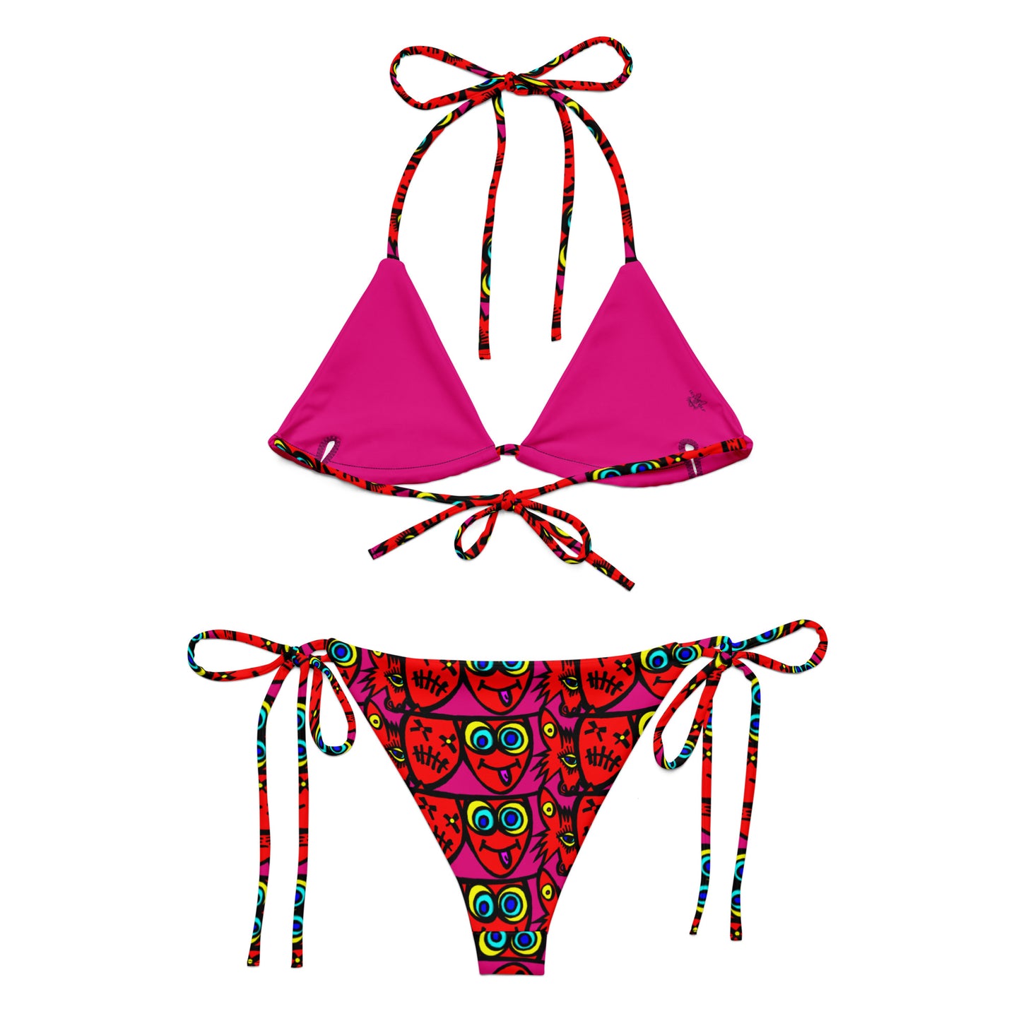 3 blind wolf All-over print recycled string bikini