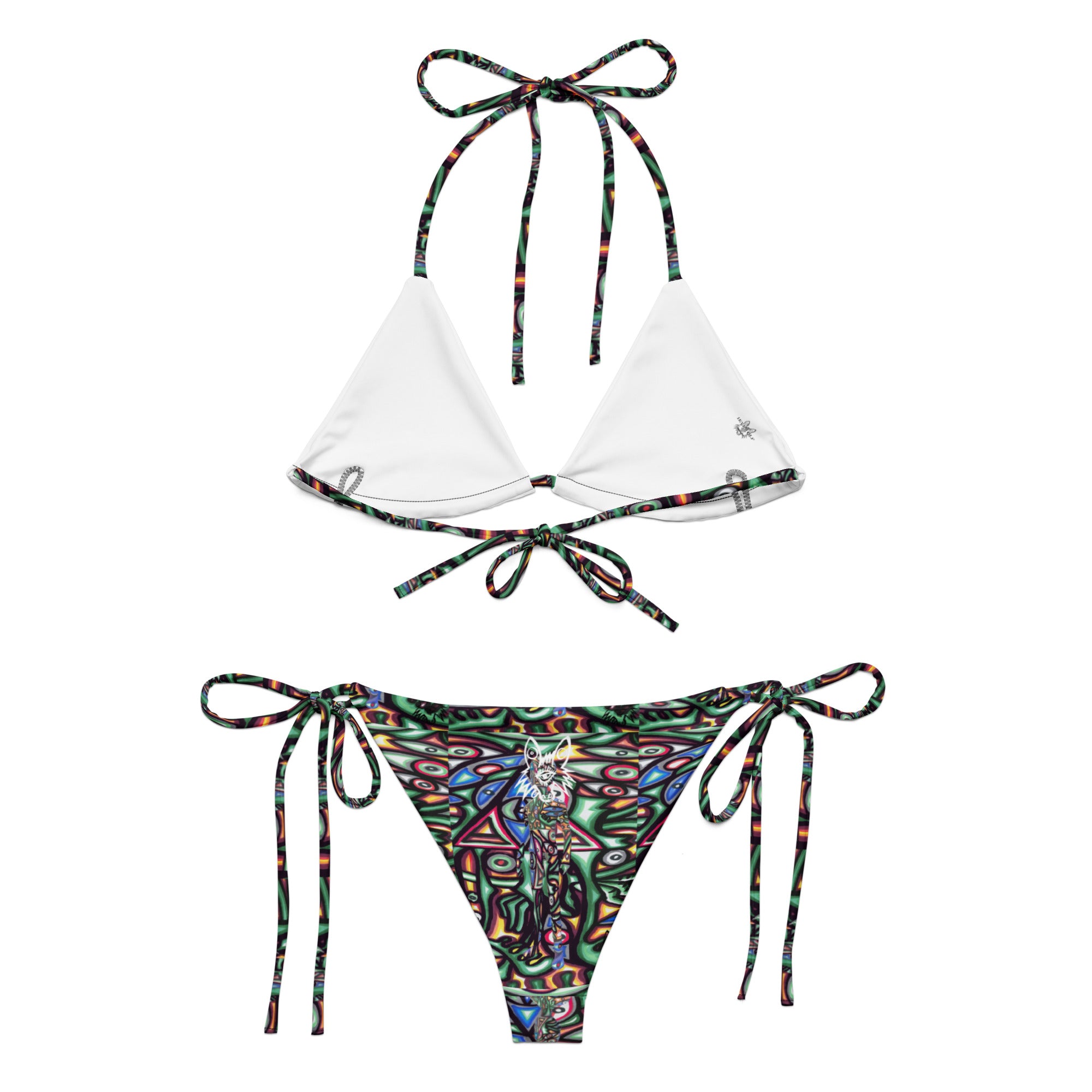 3d man All-over print recycled string bikini