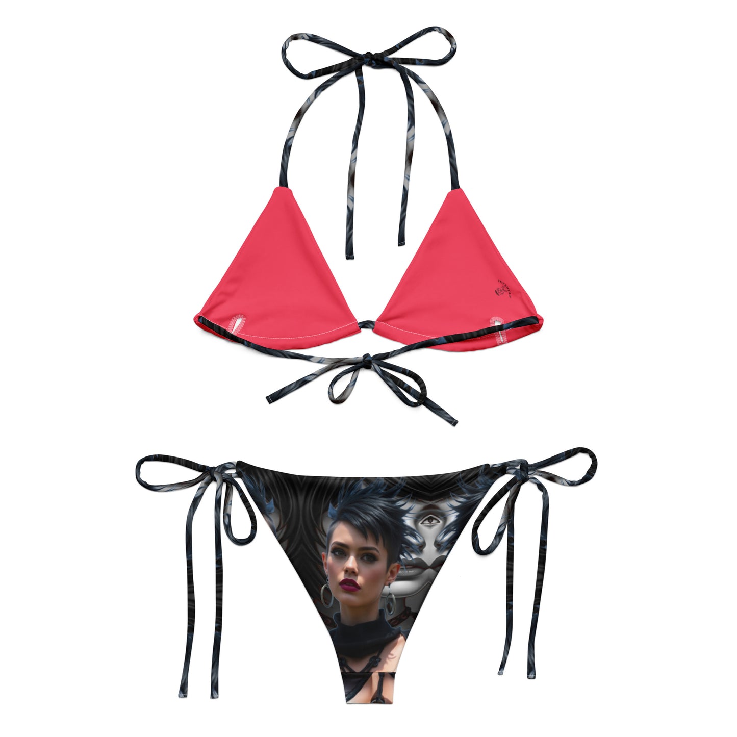 All-over print recycled string bikini